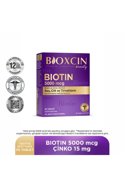 BİOXCİN BİOTİN 5000 MCG 30TB ürün görseli 1