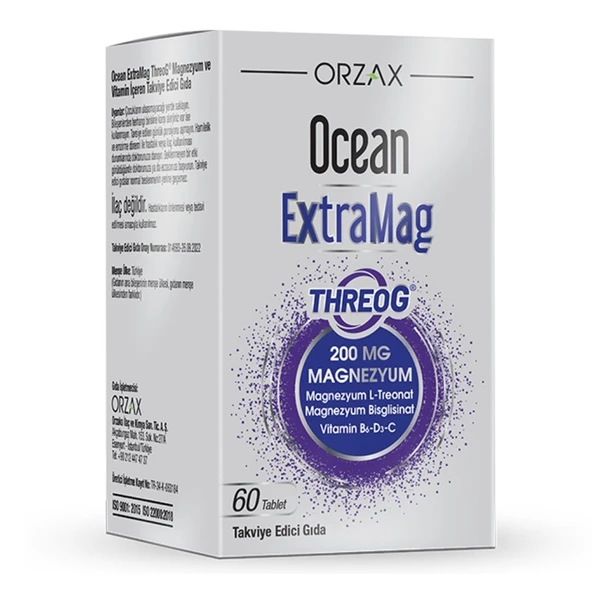 OCEAN EXTRAMAG THREOG 200 MG MAGNEZYUM 60 TABLET ürün görseli 1