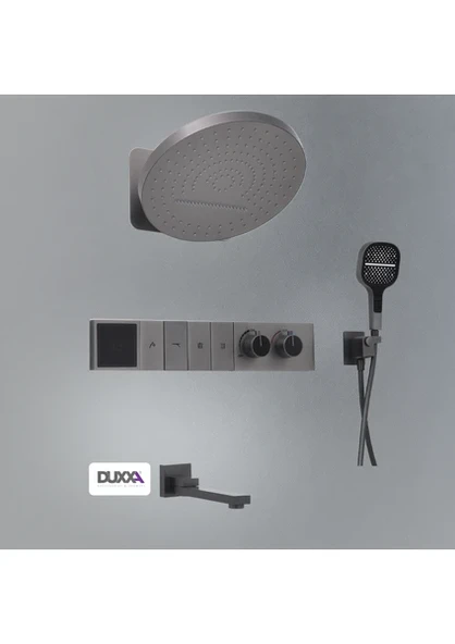 Duxxa Royal Ankastre ve Termostatik Bataryalı Duş Seti Gun Gray D.059 ürün görseli 1