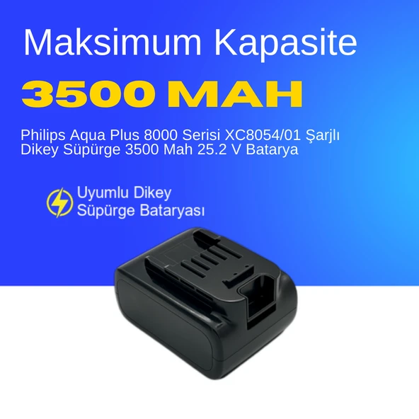 Philips Aqua Plus 8000 Serisi XC8054/01 Şarjlı Dikey Süpürge 3500 Mah 25.2 V Batarya – Orjinal Uyumlu Uzun Ömürlü, Yüksek Performans Pil ürün görseli 1