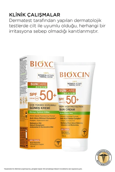 BİOXCİN SUN AKNEYE EĞİLİMLİ CİLT GÜNEŞ KREMİ SPF50+ 150 ML ürün görseli 1