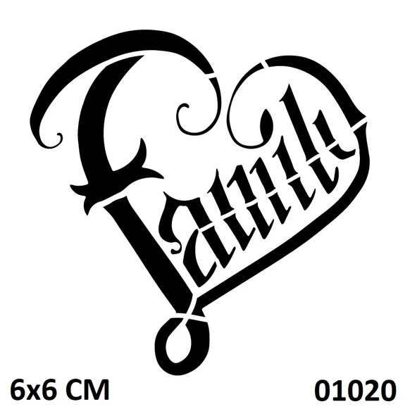 Family Aile Sembolü Yapışkanlı Stencil Süsleme ve Boyama Kalıbı ürün görseli 1