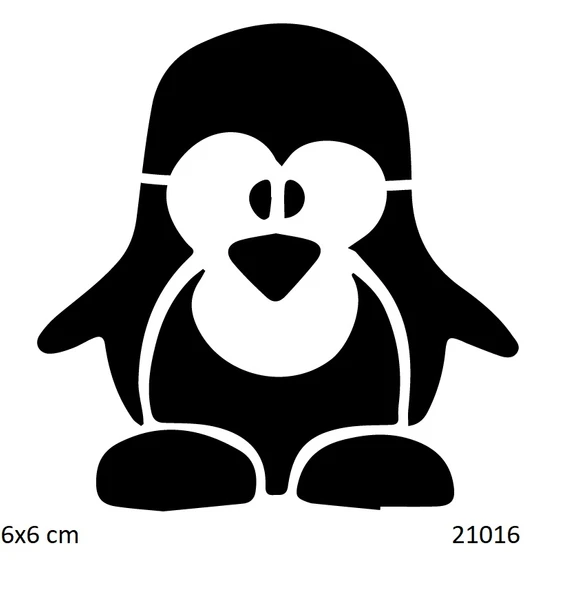 Şaşı Penguen Yapışkanlı Stencil Süsleme ve Boyama Kalıbı ürün görseli 1