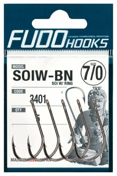Fudo 3400 SOI W/RING 3/0 NIKEL 9PCS ürün görseli 1