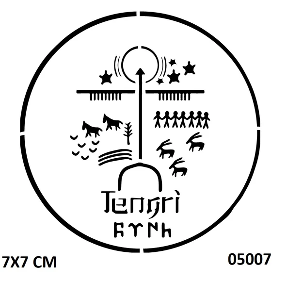 Tengri Göktürk Türk Sembolü Yapışkanlı Stencil Süsleme ve Boyama Kalıbı ürün görseli 1