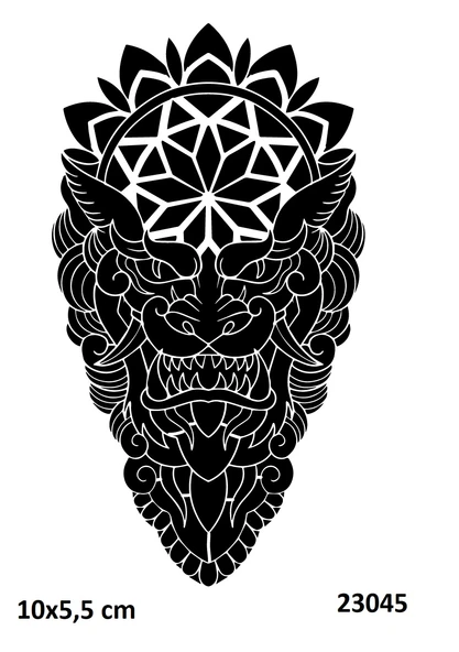 Korkunç Surat Mandala Yapışkanlı Stencil Süsleme ve Boyama Kalıbı ürün görseli 1