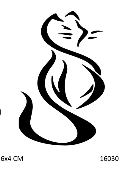Kıvrımlı Kedi Yapışkanlı Stencil Süsleme ve Boyama Kalıbı ürün görseli 1