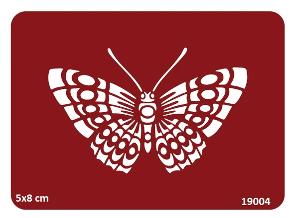 Kelebek Yapışkanlı Stencil Süsleme ve Boyama Kalıbı Kına Kalıbı ürün görseli 1