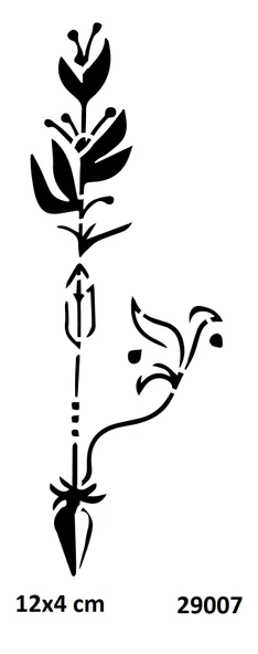 Çiçekli Ok Stencil Süsleme ve Boyama Kalıbı ürün görseli 1