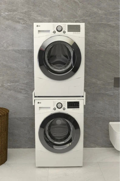 KAMPASİST Banyo Rafı Çamaşır Ve Kurutma Makinesi Rafı Beyaz ürün görseli 1