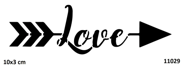 Love Aşk Oku Yapışkanlı Stencil Süsleme ve Boyama Kalıbı ürün görseli 1