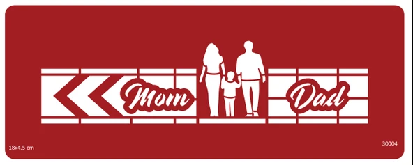 Kol Bandı Şerit Aile Yapışkanlı Stencil Süsleme ve Boyama Kalıbı ürün görseli 1