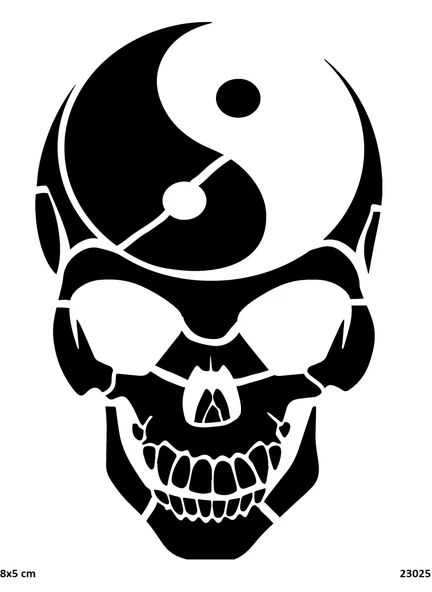 İskelet Ve Ying Yang Yapışkanlı Stencil Süsleme ve Boyama Kalıbı ürün görseli 1