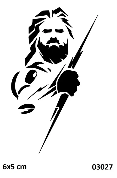 Zeus Şimşek Öfkesi Yapışkanlı Stencil Süsleme ve Boyama Kalıbı ürün görseli 1