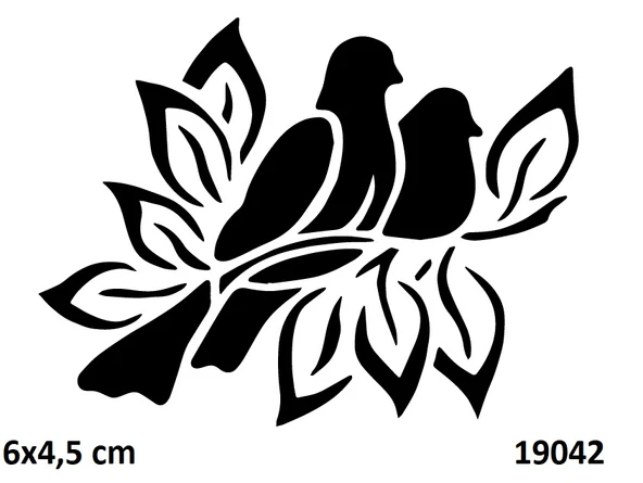 Çifte Kumrular Yapışkanlı Stencil Süsleme ve Boyama Kalıbı ürün görseli 1