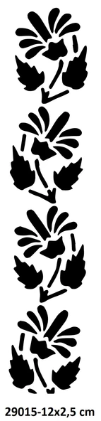Uzun Çiçek Desenleri Stencil Süsleme ve Boyama Kalıbı ürün görseli 1