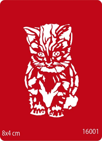 Yavru Kedi Yapışkanlı Stencil Süsleme ve Boyama Kalıbı Şablon ürün görseli 1