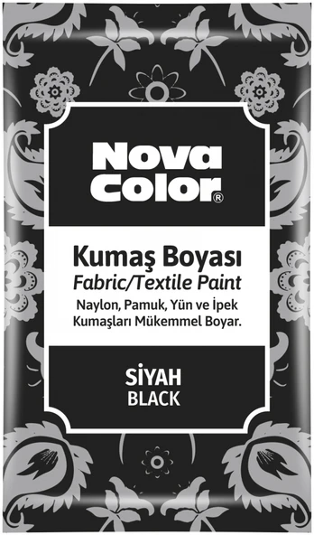Nova Color Toz Kumaş Boyası (12 Gr X 12 Adet) Siyah Nc-904 (12 Li Paket) ürün görseli 1