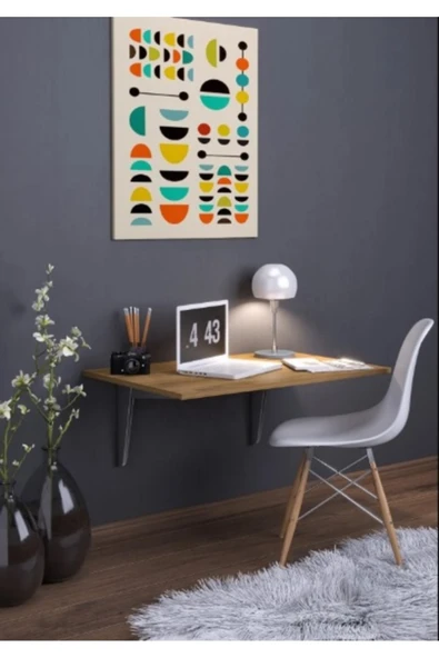 KAMPASİST Katlanır Çalışma Masası Mutfak Masası Duvara Monte 70 x 45 cm ürün görseli 1