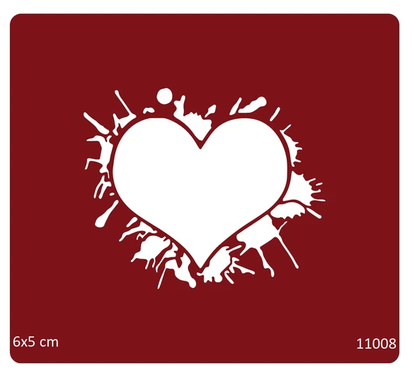 Parçalanmış Kalp Yapışkanlı Stencil Süsleme ve Boyama Kalıbı ürün görseli 1