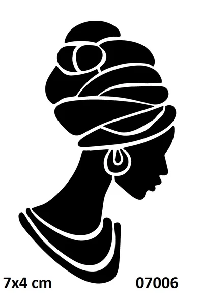 Afrikalı Kadın Yapışkanlı Stencil Süsleme ve Boyama Kalıbı ürün görseli 1