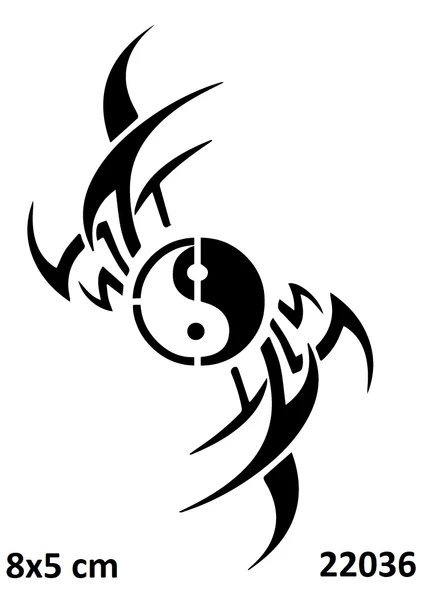 Ying Yang Bıçakları Yapışkanlı Stencil Süsleme ve Boyama Kalıbı ürün görseli 1