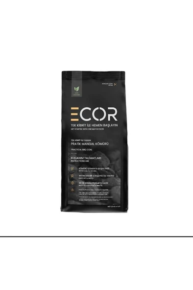 Ecor Mangal Kömürü Ecor Kömür Tek Kibritle Yanan Yeni Nesil Mangal Kömürü Ecor 1,5 Kg ürün görseli 1