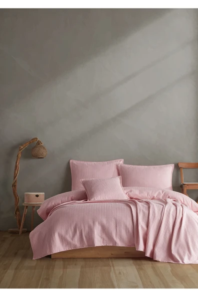Lief Home %100 Pamuklu Örgü Desenli Çok Amaçlı Yatak Örtüsü | 240x230 ürün görseli 1