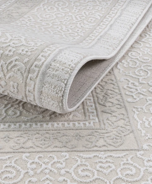 Elvey Home 7105 Krem Modern Desen Doğal Taban Koridor Mutfak Çocuk Oturma Odası Salon Halı Yolluk ürün görseli 1