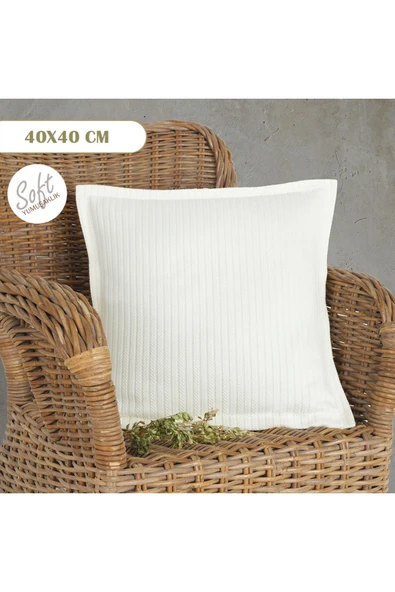 Lief Home Örgü Desenli Pike Yastık Kılıfı | 40x40 ( 1 Adet ) ürün görseli 1