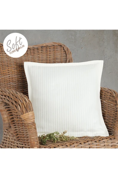Lief Home Örgü Desenli Pike Yastık Kılıfı | 45x45 ( 1 Adet ) ürün görseli 1