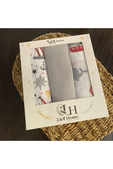 Lief Home 3'lü %100 Pamuklu Müslin Örtü Seti | 75x85 ( 3 Adet ) ürün görseli 1