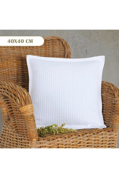 Lief Home Örgü Desenli Pike Yastık Kılıfı | 40x40 ( 1 Adet ) ürün görseli 1