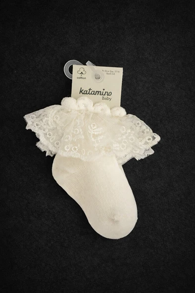 Baby Dantelli Kız Bebek Çorabı ürün görseli 1