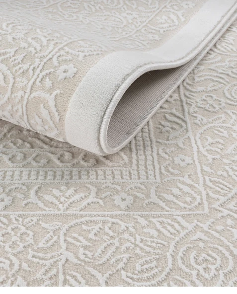 Elvey Home 7134 Krem Modern Desen Doğal Taban Koridor Mutfak Çocuk Oturma Odası Salon Halı Yolluk ürün görseli 1