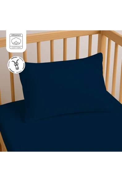 Lief Home %100 Pamuk Fermuarlı Bebek Yastık Kılıfı 35x45 cm (2 Adet) – Doğal & Yumuşak - Lacivert ürün görseli 1