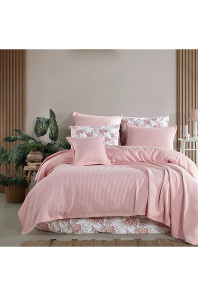 Lief Home %100 Pamuklu Lastikli Çarşaflı Full Set Pike Takımı 220x230 ürün görseli 1