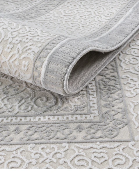 Elvey Home 7105 A.Gri Modern Desen Doğal Taban Koridor Mutfak Çocuk Oturma Odası Salon Halı Yolluk ürün görseli 1