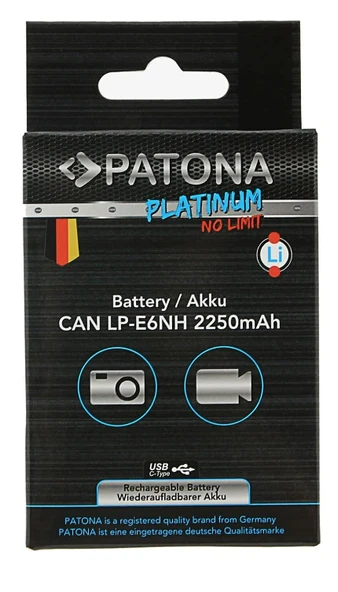 Patona Platinum Canon LP-E6NH USB-C Batarya - Resim 2
