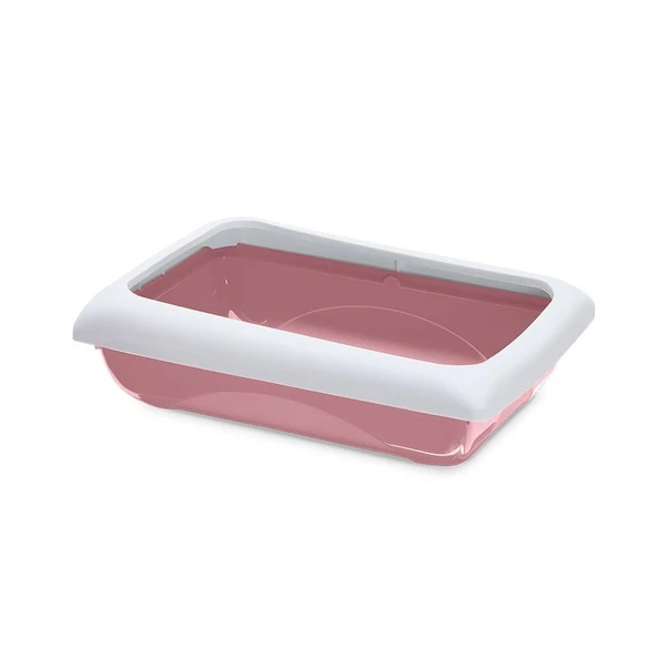 Imac Duo Kedi Tuvaleti + Kürek Pembe/beyaz 59x40x28cm ürün görseli 1