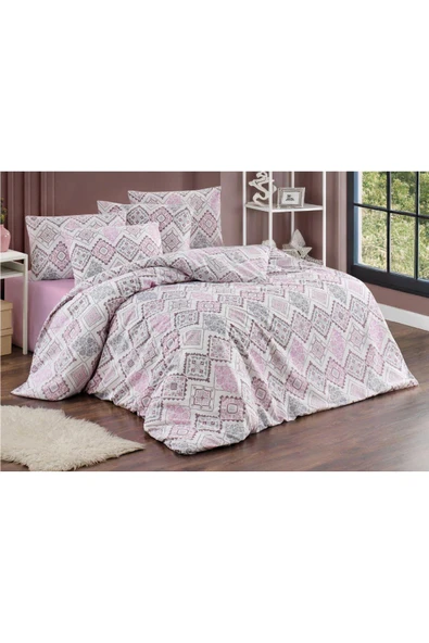 Lief Home Çift Kişilik Nevresim Takımı 200x220cm | 4 Yastık Kılıfı | Lastikli Çarşaflı 160x200+30 ürün görseli 1