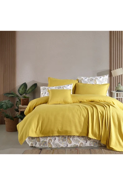 Lief Home %100 Pamuklu Lastikli Çarşaflı Full Set Pike Takımı 220x230 ürün görseli 1
