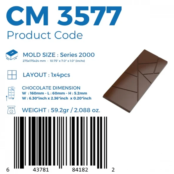 Polikarbon Tablet Çikolata Kalıbı 59,2 gr | Cm-3577 - Resim 2