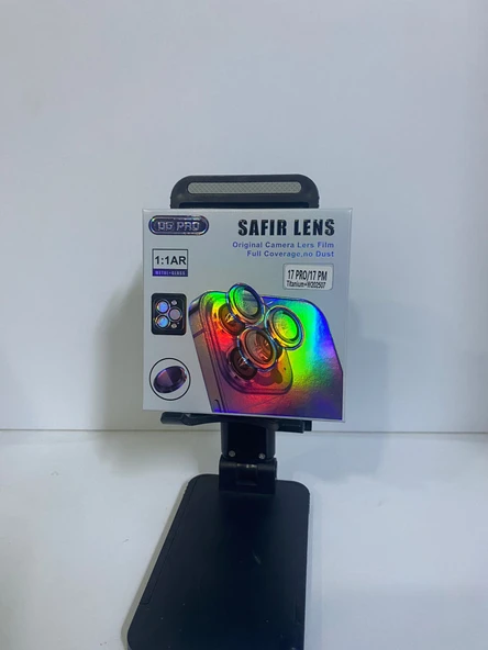 Senon Apple iPhone 17 Pro Max İçin Zore CL-12 Premium Safir Parmak İzi Bırakmayan Anti-Reflective Kamera Lens Koruyucu (TİTANYUM) ürün görseli 1