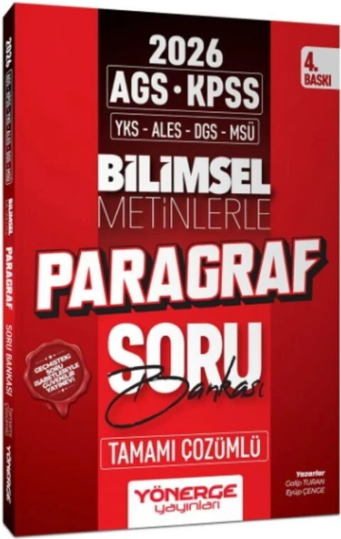 2026 KPSS MEB AGS TYT ALES DGS MSÜ Bilimsel Metinlerle Paragraf Soru Bankası Yönerge Yayınları ürün görseli 1