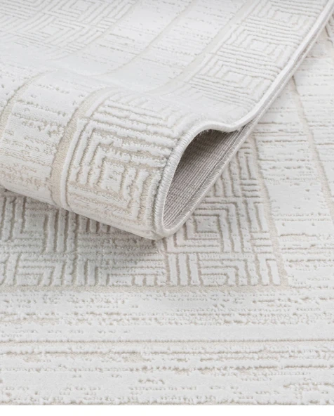 Elvey Home 7107 Krem Modern Desen Doğal Taban Koridor Mutfak Çocuk Oturma Odası Salon Halı Yolluk ürün görseli 1