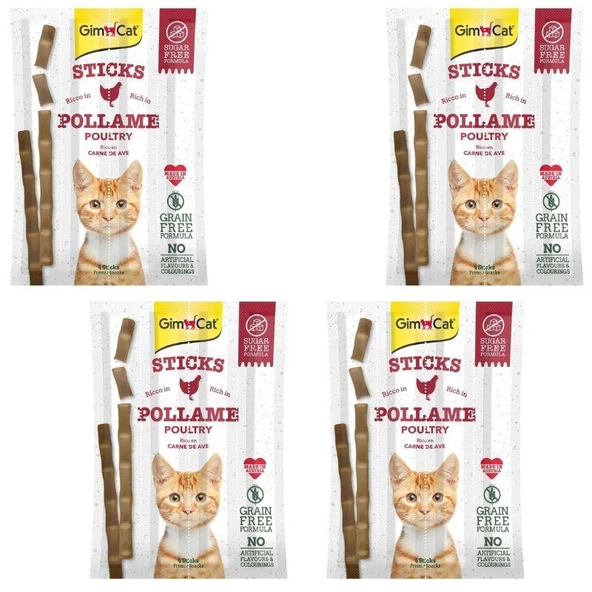 GimCat Sticks Tavuklu Ve Ciğerli Kedi Ödül Çubukları 4 Parça X 4 Adet ürün görseli 1