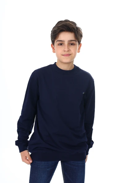 Toontoy Erkek Çocuk Relax Fit Bisiklet Yaka Baskılı Sweatshirt - 2 İplik TK13791 ürün görseli 1