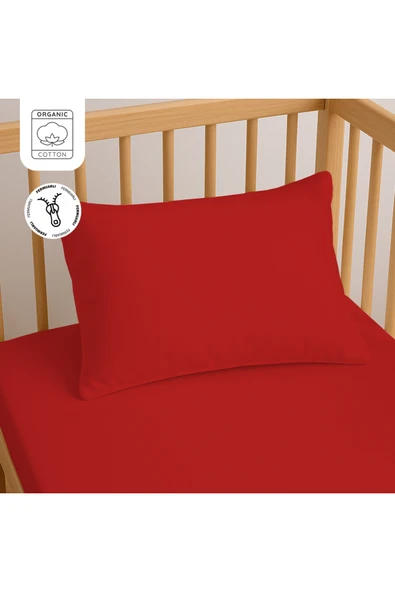 Lief Home %100 Pamuk Fermuarlı Bebek Yastık Kılıfı 35x45 cm (2 Adet) – Doğal & Yumuşak - Kırmızı ürün görseli 1