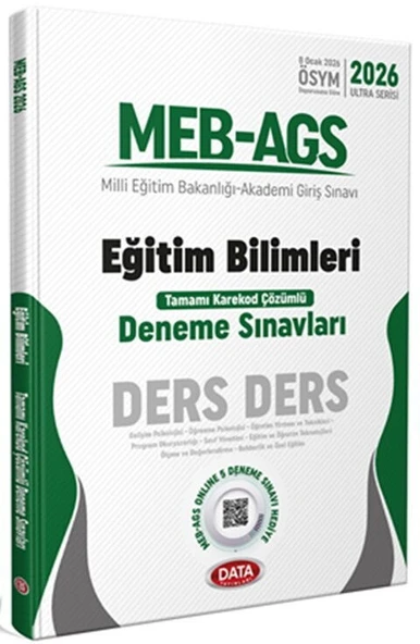 2026 MEB AGS Eğitim Bilimleri Ders Ders Karekod Çözümlü Deneme Sınavları Data Yayınları ürün görseli 1